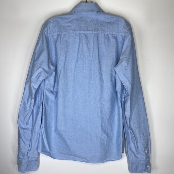 Vintage Hollister Blue Button Down Shirt Blue Label Hong Kong Medium - Picture 2 of 3